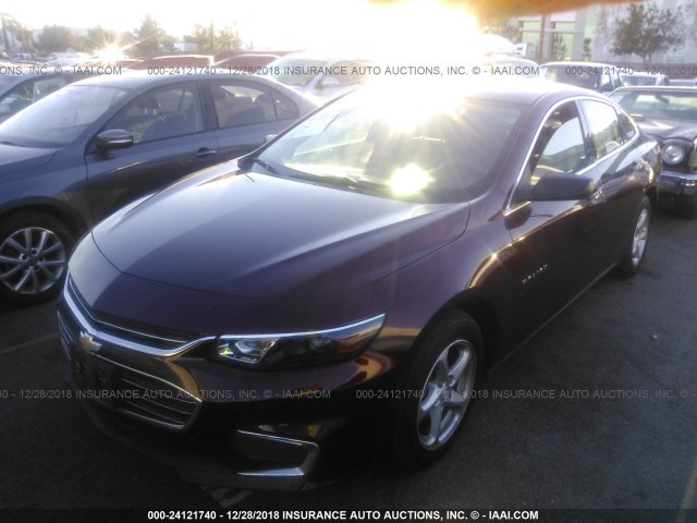 1G1ZB5ST8GF226700 - 2016 CHEVROLET MALIBU LS 栗色 照片 2