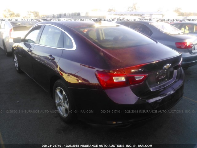 1G1ZB5ST8GF226700 - 2016 CHEVROLET MALIBU LS 栗色 照片 3