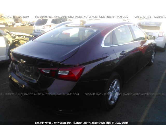 1G1ZB5ST8GF226700 - 2016 CHEVROLET MALIBU LS 栗色 照片 4