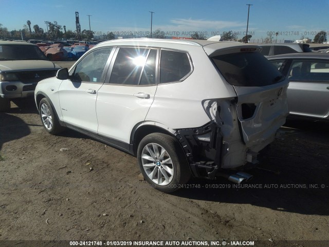 5UXWZ7C58G0R31998 - 2016 BMW X3 SDRIVE28I WHITE photo 3