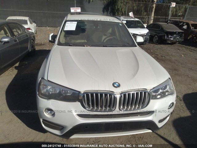 5UXWZ7C58G0R31998 - 2016 BMW X3 SDRIVE28I WHITE photo 6