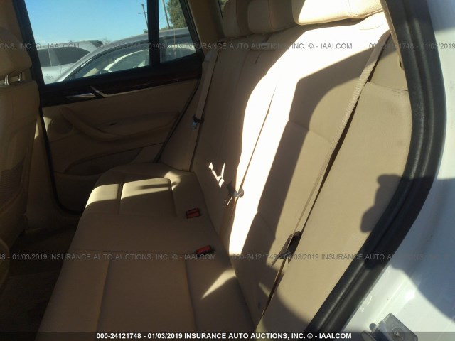 5UXWZ7C58G0R31998 - 2016 BMW X3 SDRIVE28I WHITE photo 8