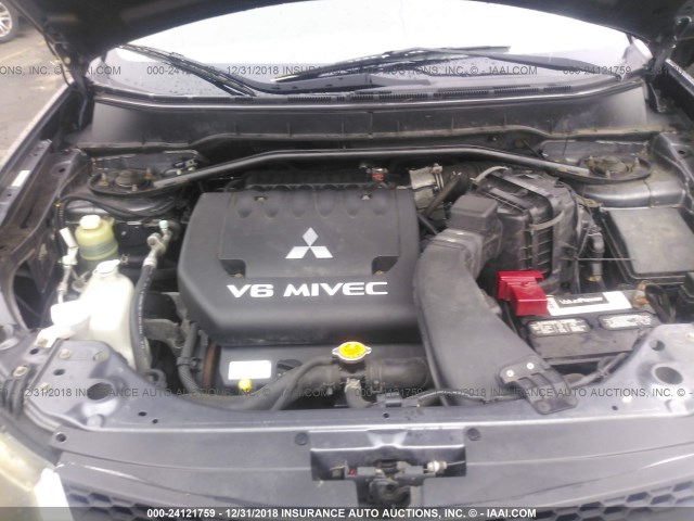 JA4MS31X47U004493 - 2007 MITSUBISHI OUTLANDER ES/LS შავი ფოტო 10