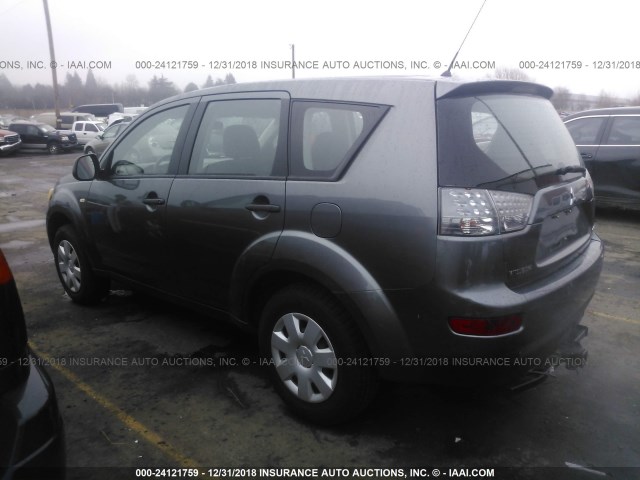 JA4MS31X47U004493 - 2007 MITSUBISHI OUTLANDER ES/LS შავი ფოტო 3