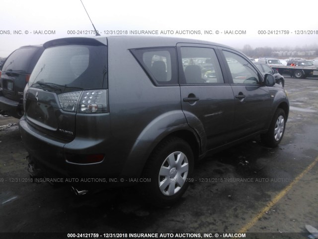 JA4MS31X47U004493 - 2007 MITSUBISHI OUTLANDER ES/LS შავი ფოტო 4