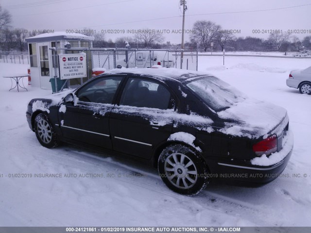 KMHWF35H55A101671 - 2005 HYUNDAI SONATA GLS/LX BLACK photo 3