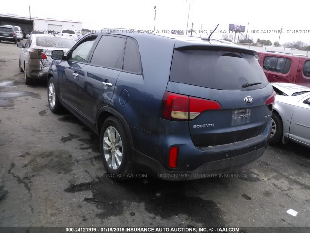 5XYKU4A75FG597682 - 2015 KIA SORENTO EX BLUE photo 3