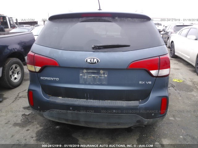 5XYKU4A75FG597682 - 2015 KIA SORENTO EX BLUE photo 6