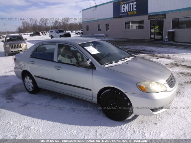 1NXBR32E33Z030417 - 2003 TOYOTA COROLLA CE/LE/S SILVER photo 1