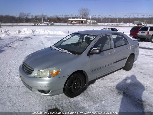 1NXBR32E33Z030417 - 2003 TOYOTA COROLLA CE/LE/S SILVER photo 2