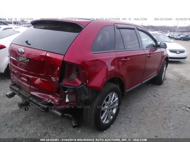 2FMDK4JC7CBA39422 - 2012 FORD EDGE SEL RED photo 4