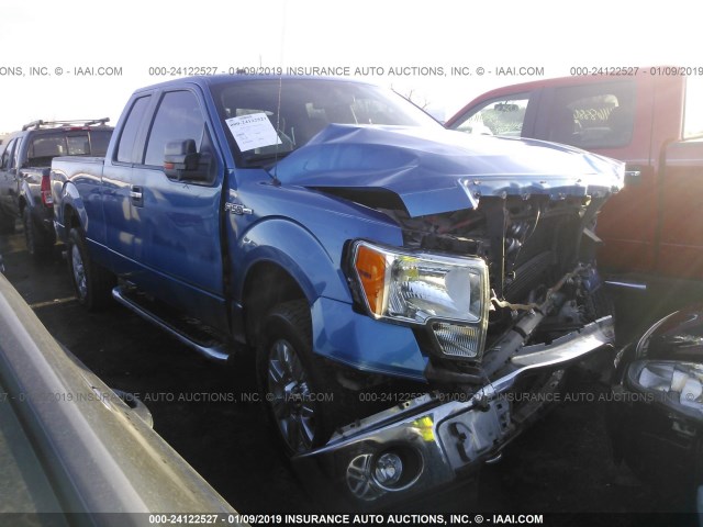 1FTEX1EMXCFB35054 - 2012 FORD F150 SUPER CAB BLUE photo 1