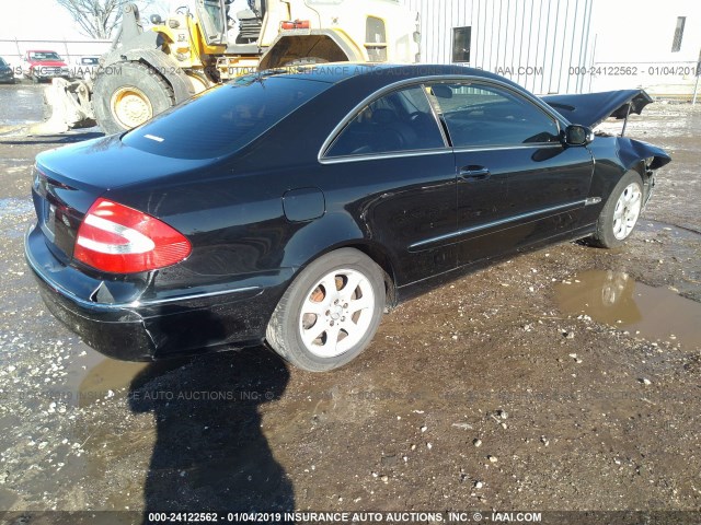 WDBTJ65J34F095492 - 2004 MERCEDES-BENZ CLK 320C BLACK photo 4