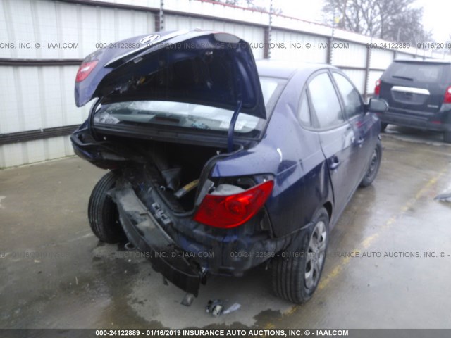 KMHDU4AD0AU196509 - 2010 HYUNDAI ELANTRA BLUE/GLS/SE BLUE photo 4