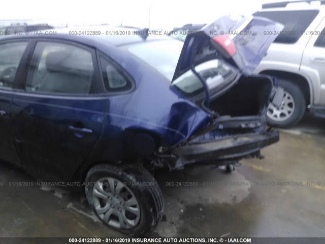 KMHDU4AD0AU196509 - 2010 HYUNDAI ELANTRA BLUE/GLS/SE BLUE photo 6