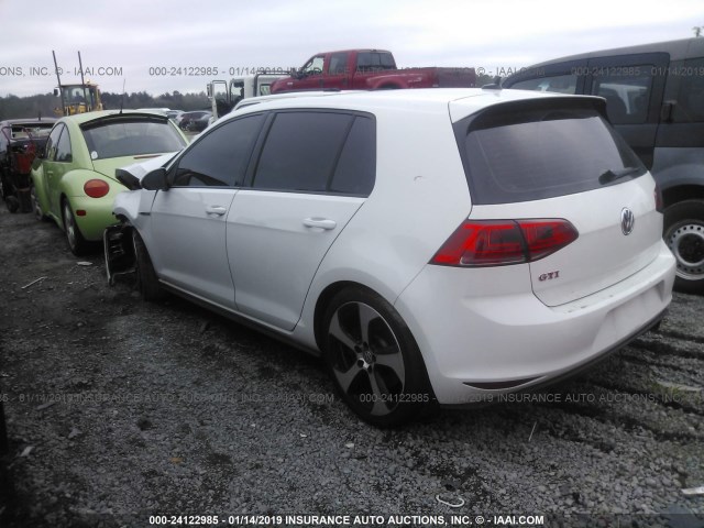 3VW447AU8GM069734 - 2016 VOLKSWAGEN GTI S/SE/AUTOBAHN WHITE photo 3