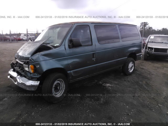 1FBHE31L6VHC10484 - 1997 FORD ECONOLINE E350 GREEN photo 2