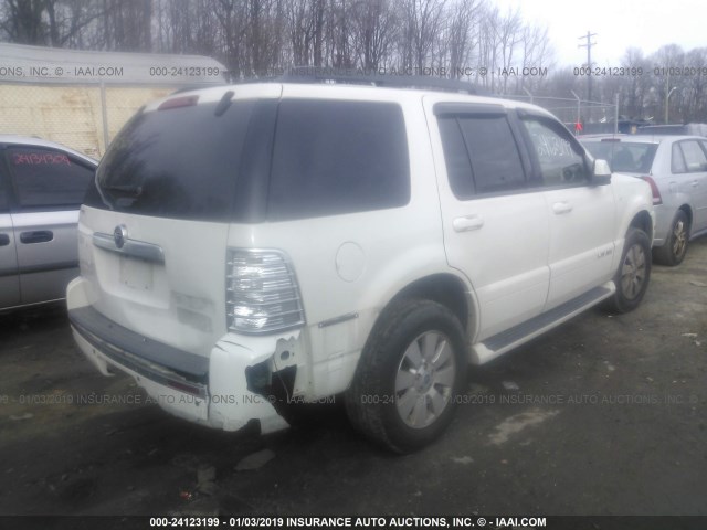 4M2EU47E28UJ02787 - 2008 MERCURY MOUNTAINEER LUXURY WHITE photo 4