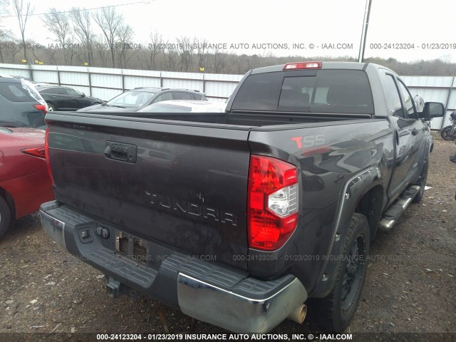 5TFRM5F19FX085204 - 2015 TOYOTA TUNDRA DOUBLE CAB SR/SR5 GRAY photo 4