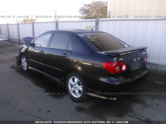 2T1BY32E95C350767 - 2005 TOYOTA COROLLA XRS BLACK photo 3