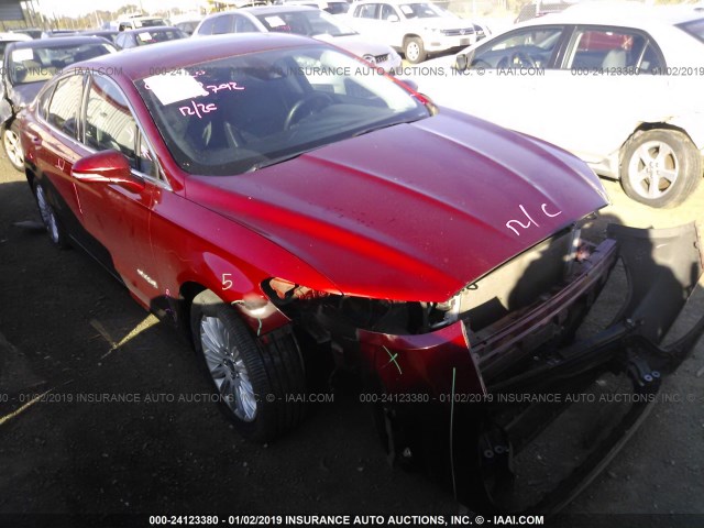 3FA6P0LU1DR170285 - 2013 FORD FUSION SE HYBRID RED photo 1