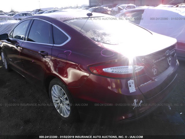 3FA6P0LU1DR170285 - 2013 FORD FUSION SE HYBRID RED photo 3