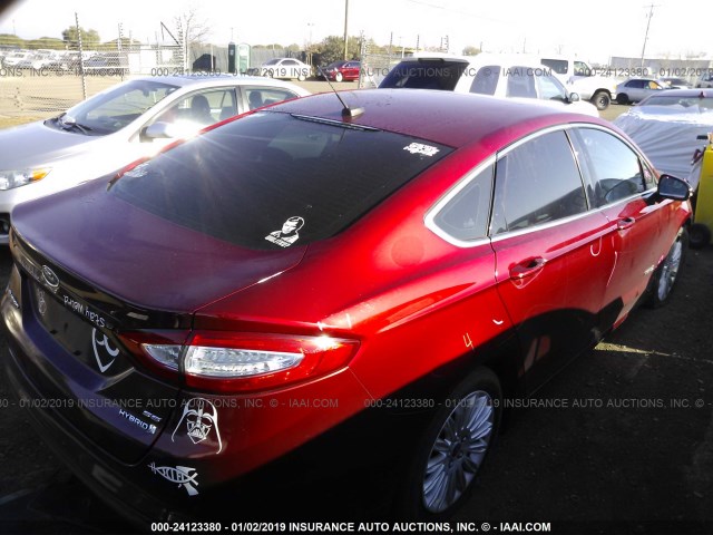 3FA6P0LU1DR170285 - 2013 FORD FUSION SE HYBRID RED photo 4