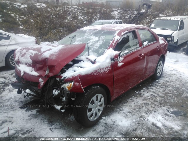 2T1BU4EE9AC288536 - 2010 TOYOTA COROLLA S/LE/XLE RED photo 2