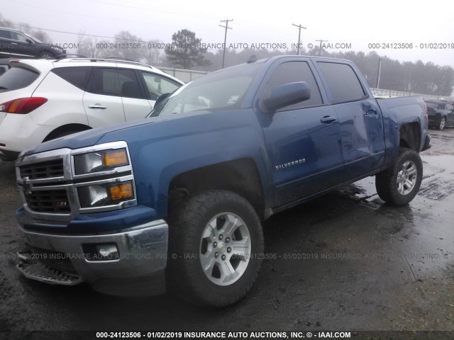 3GCUKREC0FG259160 - 2015 CHEVROLET SILVERADO K1500 LT BLUE photo 2