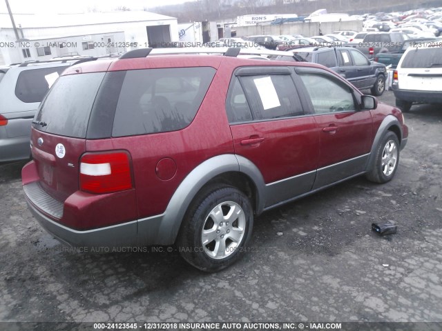 1FMDK02137GA15848 - 2007 FORD FREESTYLE SEL RED photo 4