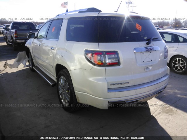 1GKKRTKD9FJ105529 - 2015 GMC ACADIA DENALI WHITE photo 3