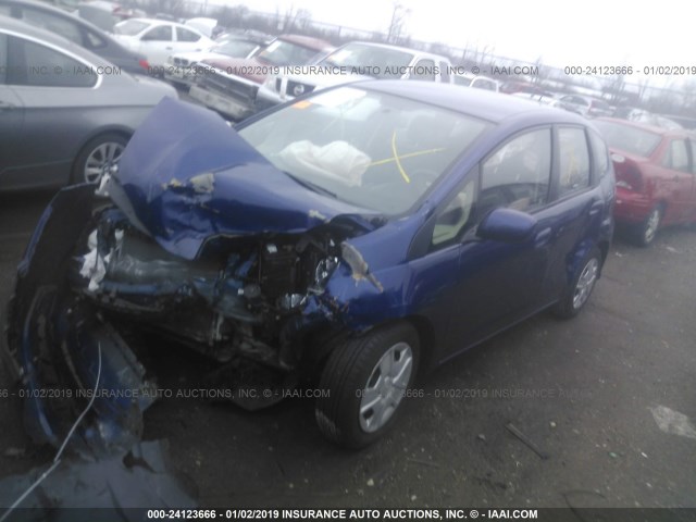 JHMGE8H32CC004954 - 2012 HONDA FIT BLUE photo 2