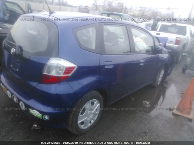 JHMGE8H32CC004954 - 2012 HONDA FIT BLUE photo 4