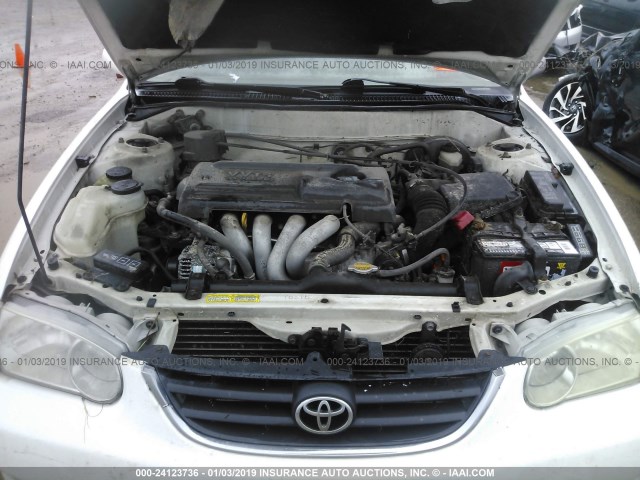 2T1BR12E61C480968 - 2001 TOYOTA COROLLA CE/LE/S WHITE photo 10