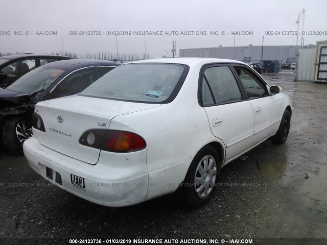 2T1BR12E61C480968 - 2001 TOYOTA COROLLA CE/LE/S WHITE photo 4