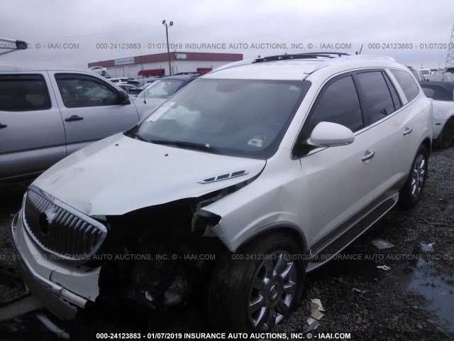 5GAKRBED8BJ412090 - 2011 BUICK ENCLAVE CXL WHITE photo 2