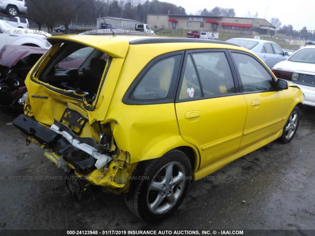 JM1BJ246021463964 - 2002 MAZDA PROTEGE PR5 YELLOW photo 4