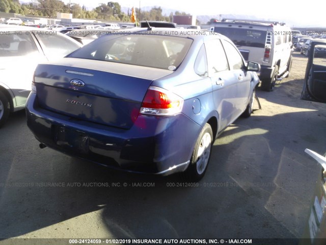 1FAHP34N18W155550 - 2008 FORD FOCUS S/SE BLUE photo 4