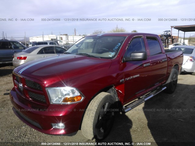 1C6RD6KT3CS170438 - 2012 DODGE RAM 1500 ST RED photo 2