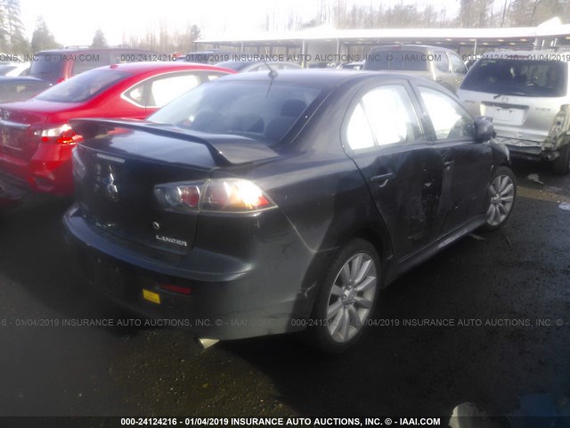 JA32U8FW3BU028313 - 2011 MITSUBISHI LANCER GTS BLACK photo 4