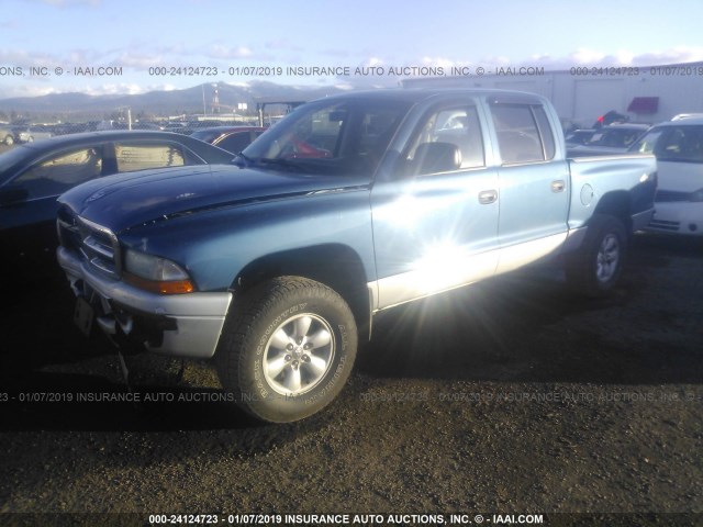 1D7HG48N14S773789 - 2004 DODGE DAKOTA QUAD SLT Dark Blue photo 2