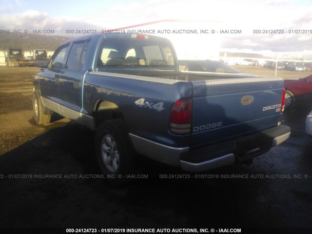 1D7HG48N14S773789 - 2004 DODGE DAKOTA QUAD SLT Dark Blue photo 3