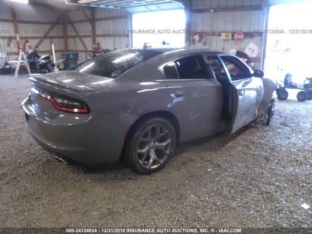 2C3CDXHG5HH503949 - 2017 DODGE CHARGER SXT GRAY photo 4