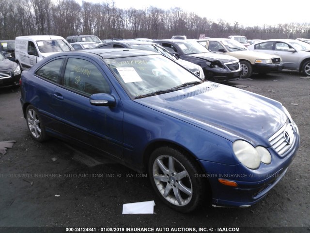 WDBRN40J54A577632 - 2004 MERCEDES-BENZ C 230K SPORT COUPE BLUE photo 1