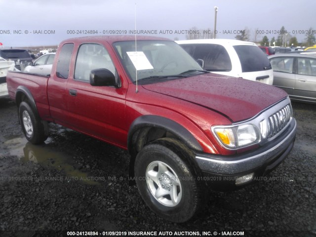 5TEWN72N41Z804137 - 2001 TOYOTA TACOMA XTRACAB MAROON photo 1