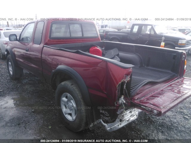 5TEWN72N41Z804137 - 2001 TOYOTA TACOMA XTRACAB MAROON photo 3