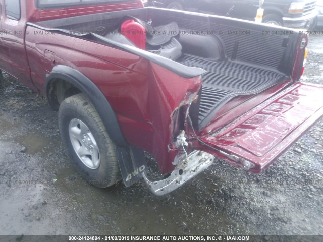 5TEWN72N41Z804137 - 2001 TOYOTA TACOMA XTRACAB MAROON photo 6