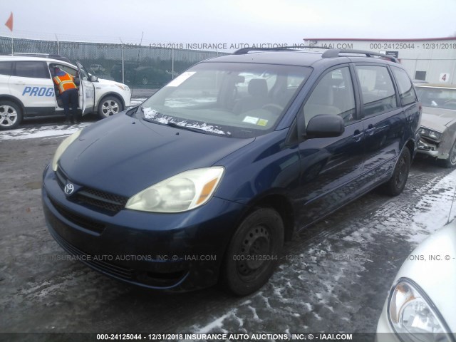 5TDZA23C25S303131 - 2005 TOYOTA SIENNA CE/LE BLUE photo 2