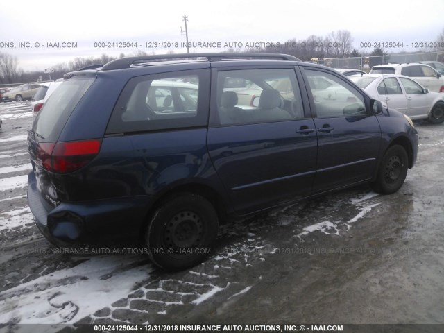 5TDZA23C25S303131 - 2005 TOYOTA SIENNA CE/LE BLUE photo 4