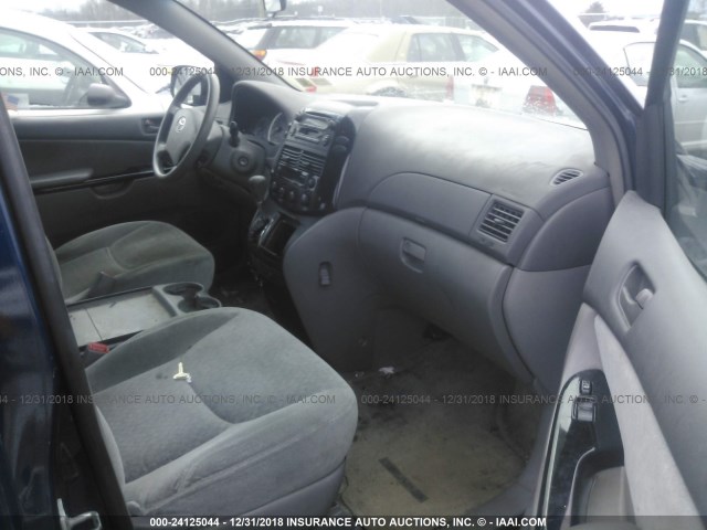 5TDZA23C25S303131 - 2005 TOYOTA SIENNA CE/LE BLUE photo 5